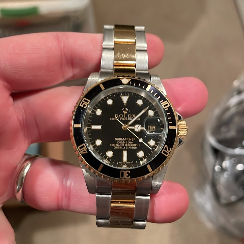 Two tone diver watch